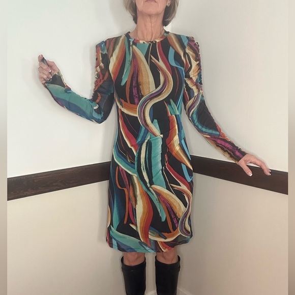 Nine West Colorful Long Sleeve Dress - Picture 1 of 7